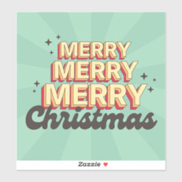 Pegatina Personalizado retro diseño alegre navidad texto