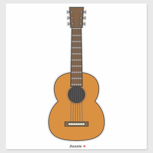 Pegatina Personalizado simple de guitarra acústica (Hoja)
