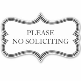 Pegatina Personalizado "SIN SOLICITUD" Ornate Vinyl Pegatin