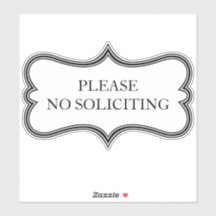 Personalizado "SIN SOLICITUD" Ornate Vinyl Pegatin