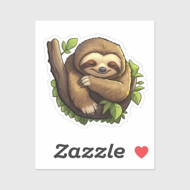 Pegatina Personalizado sloth (Hoja)