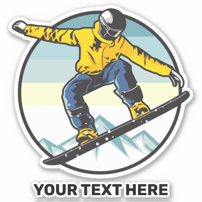 Pegatina Personalizado SNOWBOARDER (Anverso)