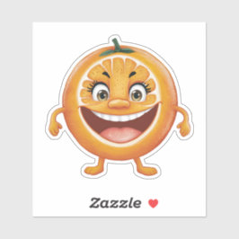 Pegatina Personalizado sonriente lindo Naranja Fruit