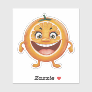 Pegatina Personalizado sonriente lindo Naranja Fruit