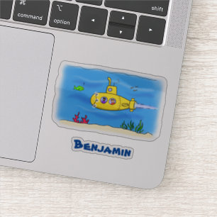 Pegatina Personalizado submarino feliz