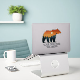 Pegatina Personalizado texto Bosque de oso