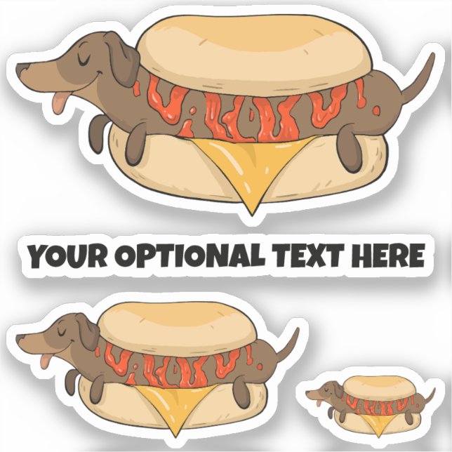 Pegatina Personalizado Texto Perro caliente (Anverso)