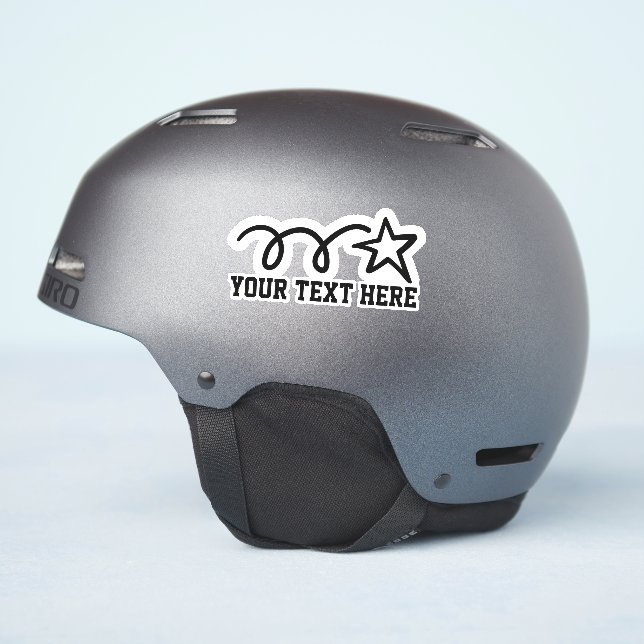Pegatina Personalizado texto personalizado estrella de tiro (Lado del casco)