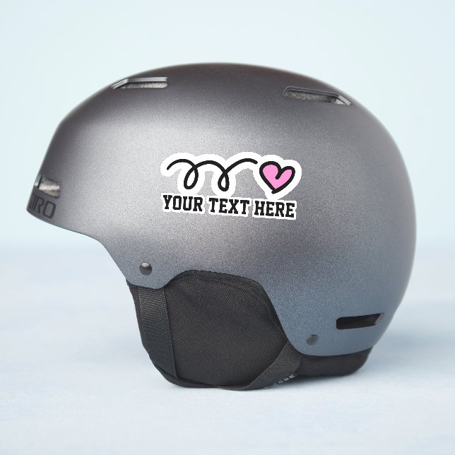 Pegatina Personalizado texto personalizado lindo corazón ro (Lado del casco)