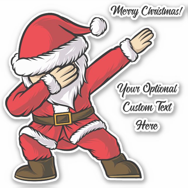 Pegatina Personalizado Textos Dabbing Dancing Santa (Anverso)