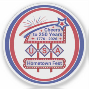 Pegatina Personalizado USA 250–Marquesina Retro Patriótica