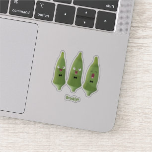Pegatina Personalizado vegetal de okra cantante