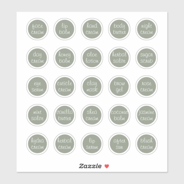 Pegatina personalizado verde sabio de 1.14" estética Jar Cr (Hoja)