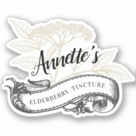 Pegatina Personalizado Vintage Elderberry o Tintura Elderfl