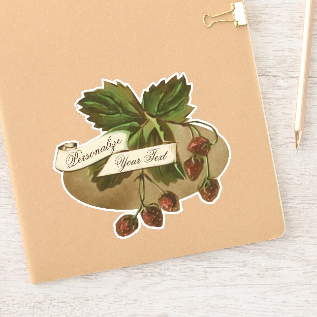 Pegatina Personalizado Vintage Strawberry Cute Fruit Superm (Cuaderno)