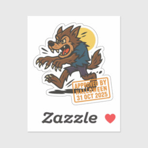 Pegatina Personalizado Werewolf - Aprobado por Halloween