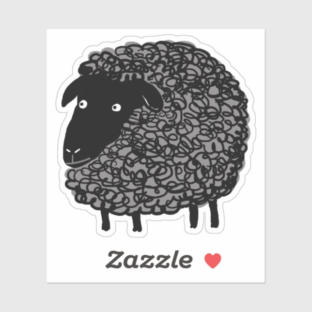 Pegatina Personalizado Wooly Black Sheep (Hoja)