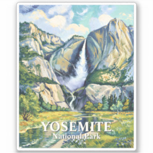 Pegatina Personalizado Yosemite Vintage Bridalveil Otoño Co