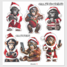Pegatina Personalizados Navidades Monkey Primate Ape Funny