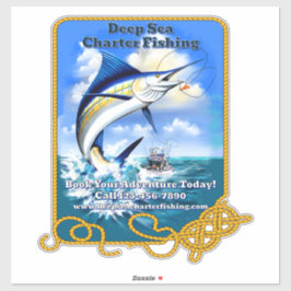 Pegatina Personalizar Ocean Sports Fishing Charter Busine