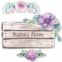 Personalizar Señal de Madera Falsa Floral para Hab