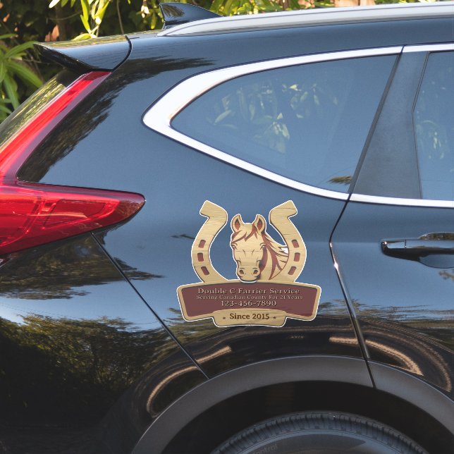 Pegatina Personalizar Vehículo de Servicio de Herrador de C (Lado del coche)