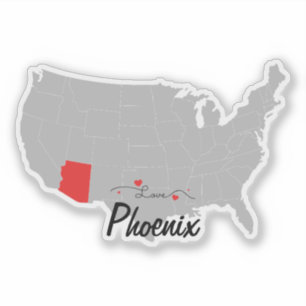 Pegatina Personalize - Phoenix, Arizona Map US