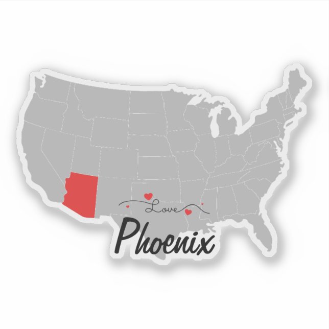 Pegatina Personalize - Phoenix, Arizona Map US (Anverso)