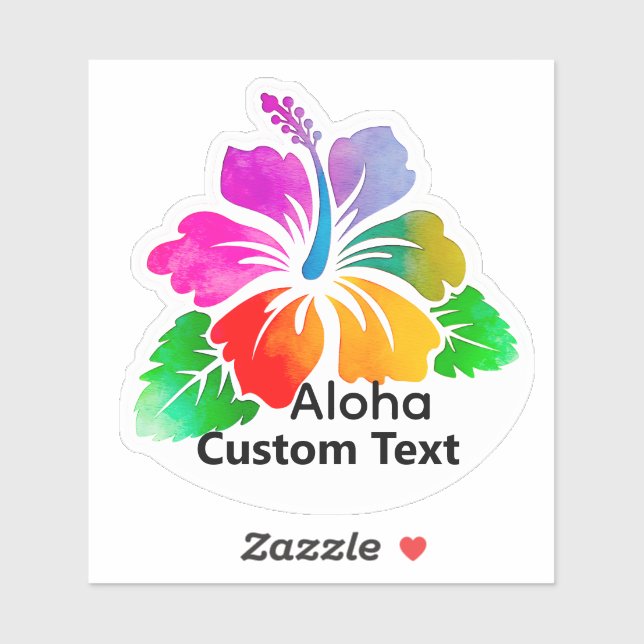 Pegatina Personalized Aloha Hibiscus TropicalFlower Sticker (Hoja)