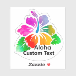 Pegatina Personalized Aloha Hibiscus TropicalFlower Sticker