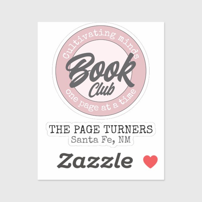 Pegatina Personalized Book Club Name + Logo (Hoja)