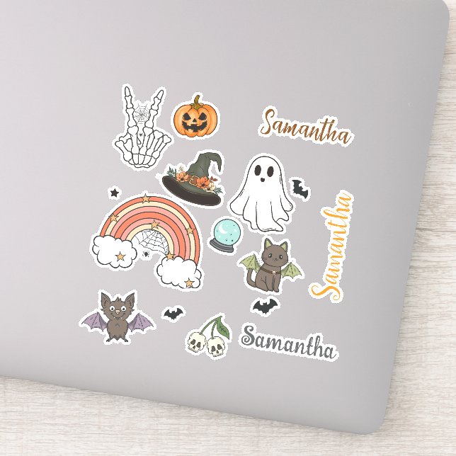 Pegatina Personalized Groovy Halloween Fun Set  (Detalle)