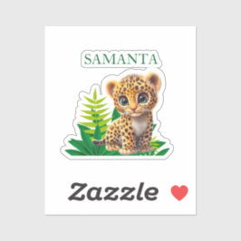 Pegatina Personalized Leopard Sticker Sheet