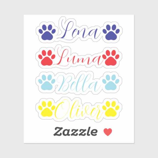 Pegatina Personalized pet vinyl decal, pet name custom  (Hoja)