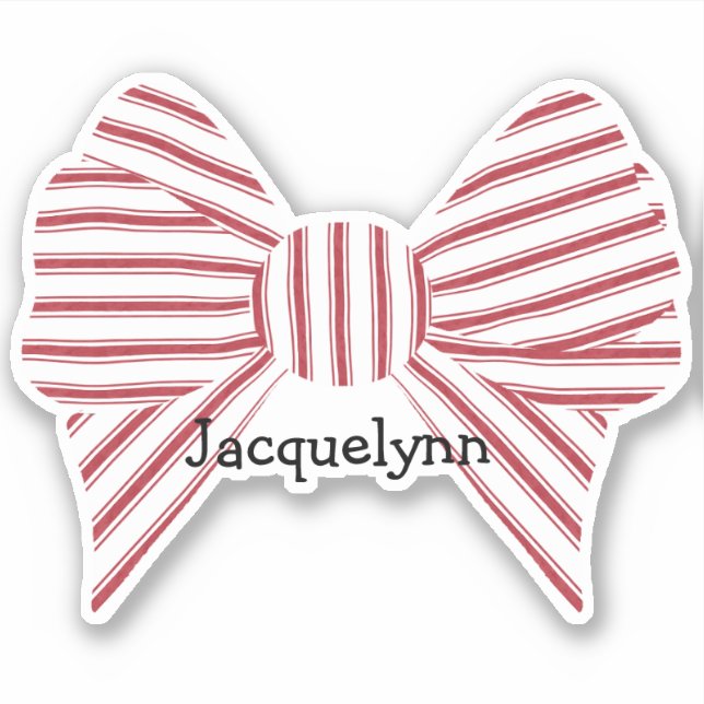 Pegatina Personalized Red Christmas Bow (Anverso)