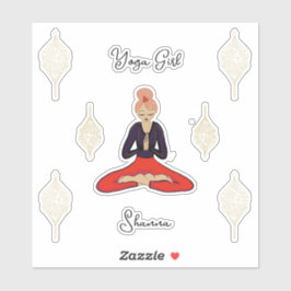 Pegatina Personalized Yoga Girl