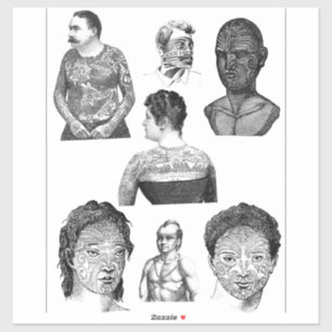 Pegatina Personas con Ilustraciones de arte tribal de los t