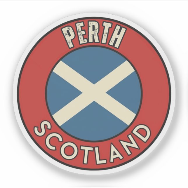 Pegatina Perth, Escocia (Anverso)