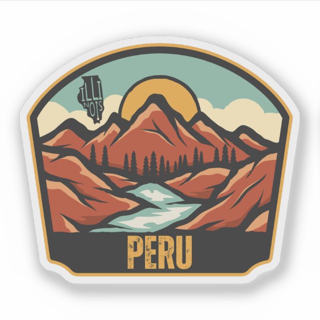 Pegatina Perú, Illinois  (Anverso)