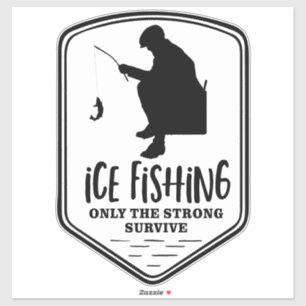 Pegatina Pesca de hielo Fuerte Sobrevivir Cita Invierno al
