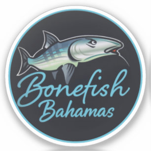 Pegatina pesca de hueso en las Bahamas