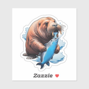 Pegatina Pesca De Las Vías En El Mar