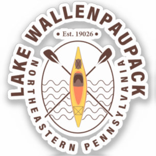 Pegatina Pesca en kayak del lago Wallenpaupack Pennsylvania