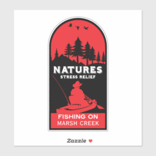 Pegatina Pesca estadounidense de Kayak