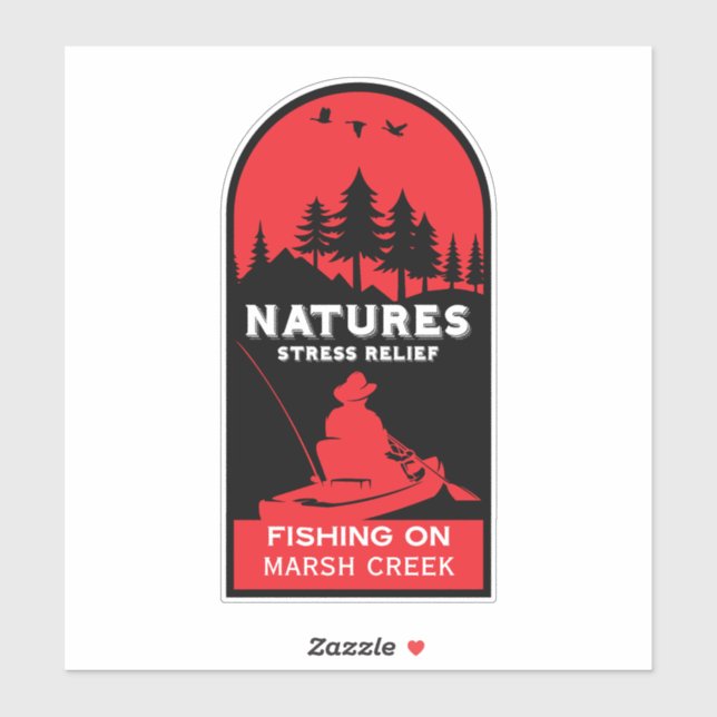 Pegatina Pesca estadounidense de Kayak (Hoja)