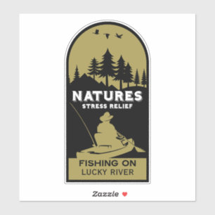 Pegatina Pesca estadounidense de Kayak