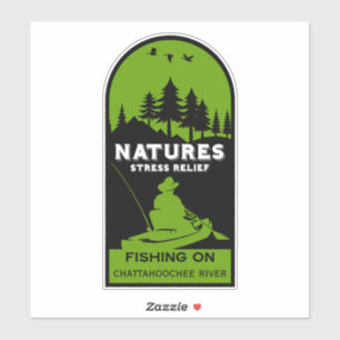 Pegatina Pesca estadounidense de Kayak