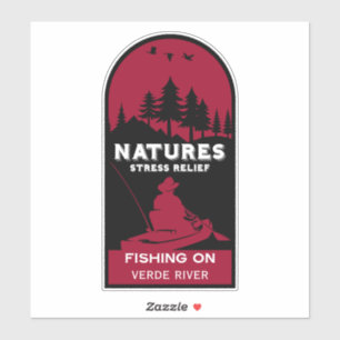 Pegatina Pesca estadounidense de Kayak