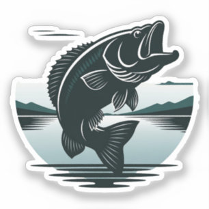 Pegatina Pesca Minimalista de Lubina de Boca Grande Saltand