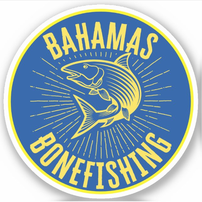 Pegatina Pesca Pescador De Las Bahamas Buceador (Anverso)